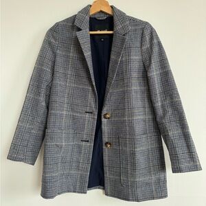 Madewell BluePlaid Blazer Notched Lapels